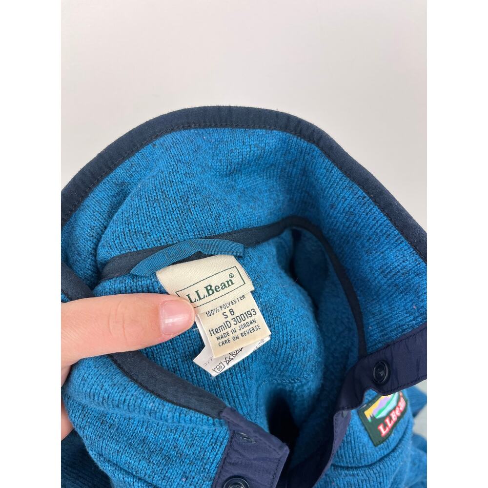 L.L. Bean Sweater Fleece Half Snap Pullover Blue Small 8 - Picture 7 of 8